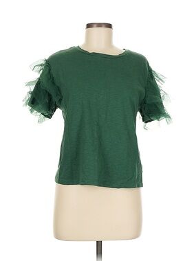 Lea & Viola Emerald Green Ruffle Sleeve Tee